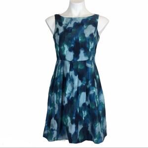 Martin + Osa Silk Green Abstract Party Dress Size 2